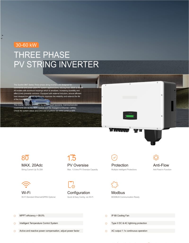 30-60KW Single, Two, Three, Four Phase 1/2/3/4X MPPT Charger Controller. EPS. PV String Inverter